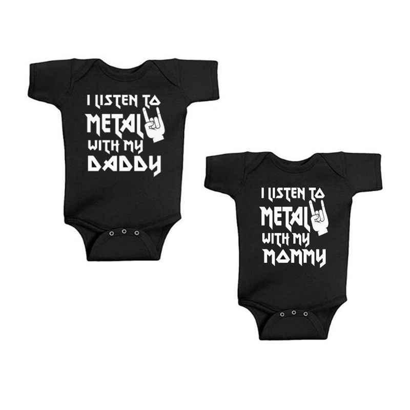 Baby Clothing Gender Neutral - I Listen to Metal with My